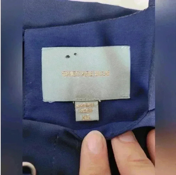 Skies are Blue Navy Blue Grommet Faux Lace Up Front Dress XS EUC Spring Summer - Picture 5 of 5